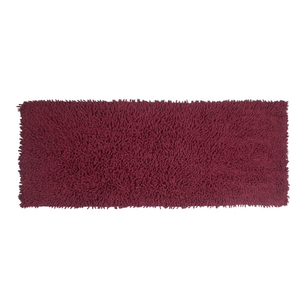 HOME WEAVERS INC Fantasia Bath Collection 21 in. x 54 in. Red Shaggy Cotton Bath Rug -  BFA2154RE