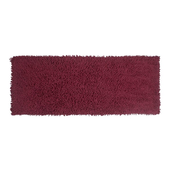 HOME WEAVERS INC Fantasia Bath Rug 100% Cotton Bath Rugs Set, 21 in. x54 in. Runner, Red