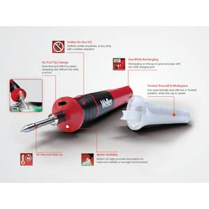 12-Watt Cordless Soldering Iron with Lithium-Ion Rechargeable Battery