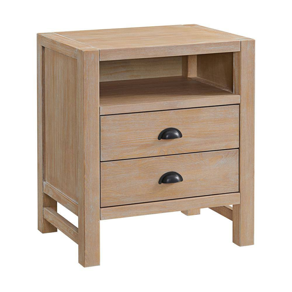 Arden Light Driftwood Pine Wood Queen Bedroom Set