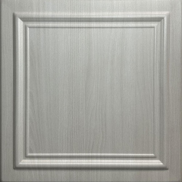 Line Art Washed Oak 1.6 ft. x 1.6 ft. Decorative Foam Glue Up Ceiling Tile (21.6 sq. ft. /Case)
