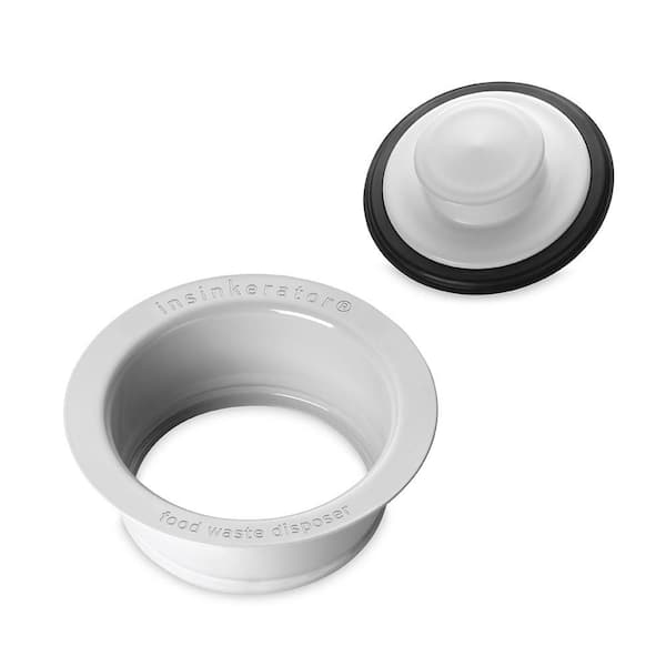 InSinkErator Kitchen Sink Flange & Sink Stopper for InSinkErator Garbage  Disposals in White FLG/STP-WH - The Home Depot