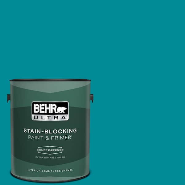 BEHR ULTRA 1 gal. #510B-7 Empress Teal Extra Durable Semi-Gloss Enamel Interior Paint & Primer