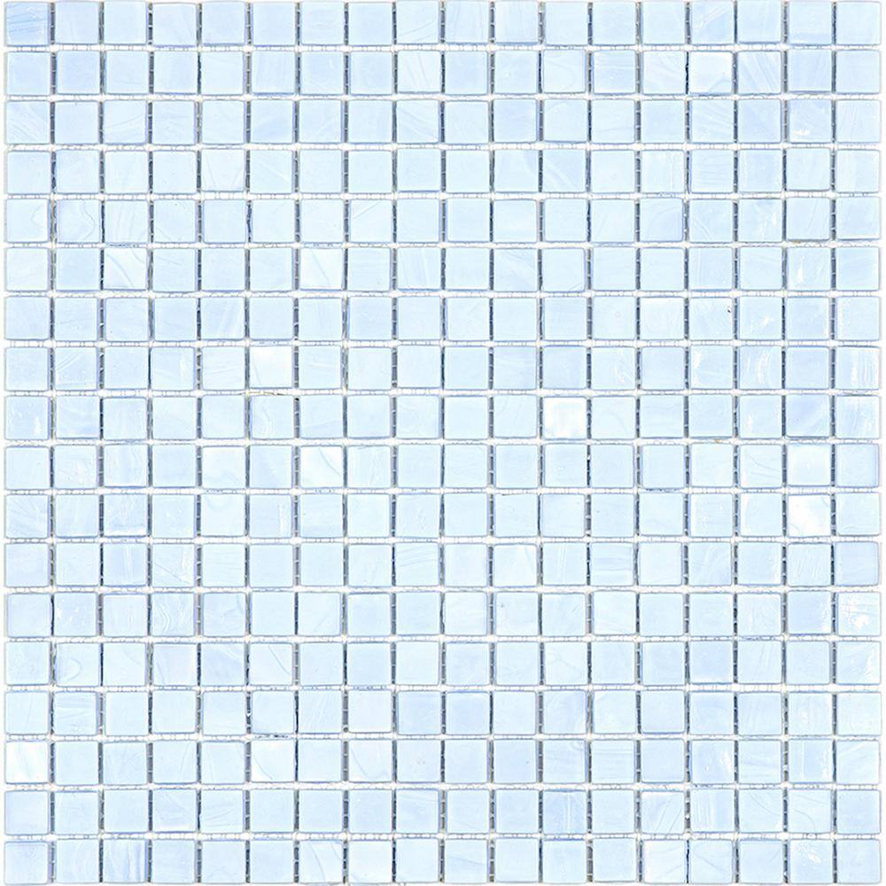 Light Blue Glossy Glass Mosaic Wall and Floor Tile
