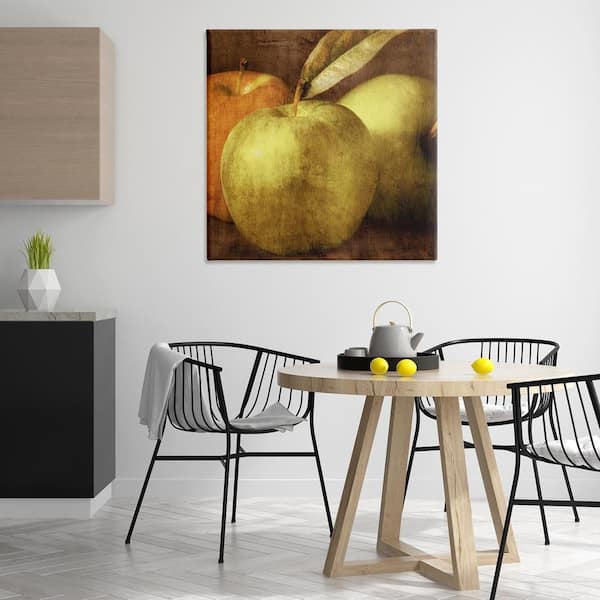 Vintage Apples Close Up by Caroline Kelly Unframed Food Graphic Art Print 36 in. x 36 in.