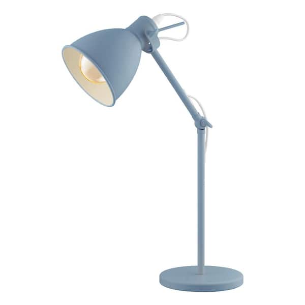 Eglo Priddy 6.125 in. W x 17 in. H 1-Light Pastel Light Blue Desk Lamp with Adjustable Lamp Head