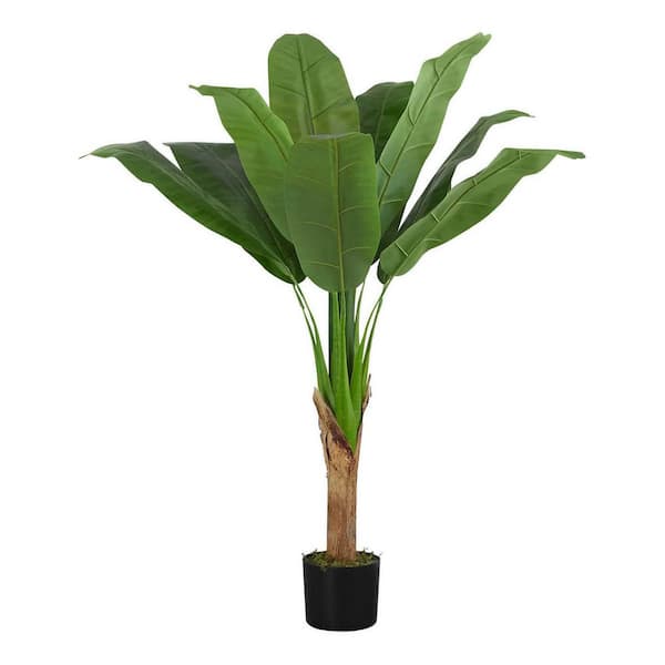 Unbranded 3.6 ft. Artificial Banana Tree Fake Silk Plant Faux Tropical Plants with Realistic Trunk and Leaves in Pot