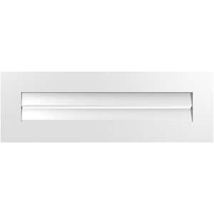 36 in. x 12 in. Vertical Surface Mount PVC Gable Vent: Functional with Standard Frame