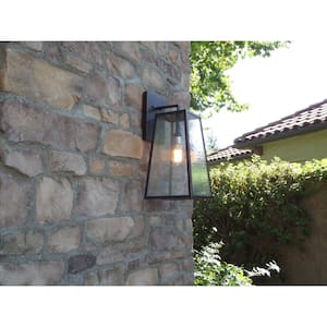 1-Light Oil Rubbed Bronze Outdoor Wall Lantern Sconce Light