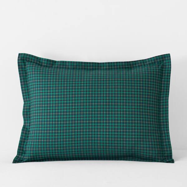 The Company Store Company Cotton Joey Plaid Green Multi Cotton Percale King Sham