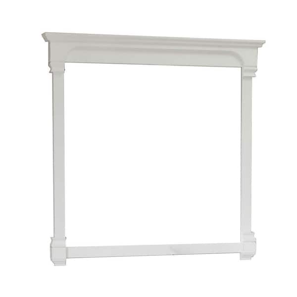 Bellaterra Home Magnolia 42 in. L x 42 in. W Solid Wood Frame Wall Mirror in White