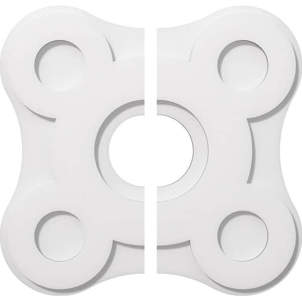 Ekena Millwork 1 in. P X 7 in. C X 20 in. OD X 5 in. ID Luna Architectural Grade PVC Contemporary Ceiling Medallion, Two Piece