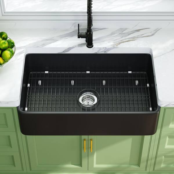 Reviews for Eridanus Denbigh Matte Black Fireclay 33 in. Single