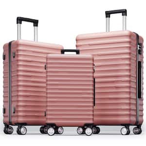 3-Piece Pink Silent Spinner Wheels Luggage Set