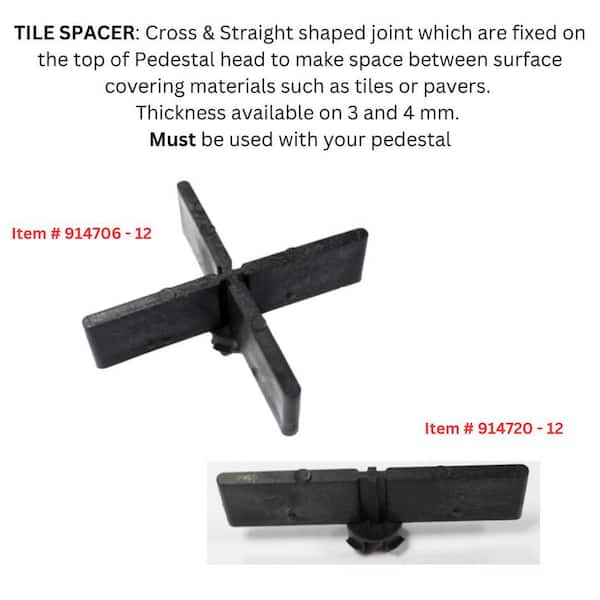 The Tile Doctor 1/8 in. Snap-In Cross Tile Spacer for Floor Adjustable Pedestal Tile and Paver Pedestal System Installation (12 pack)