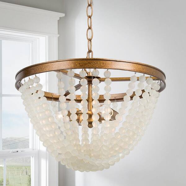 frosted glass bead chandelier