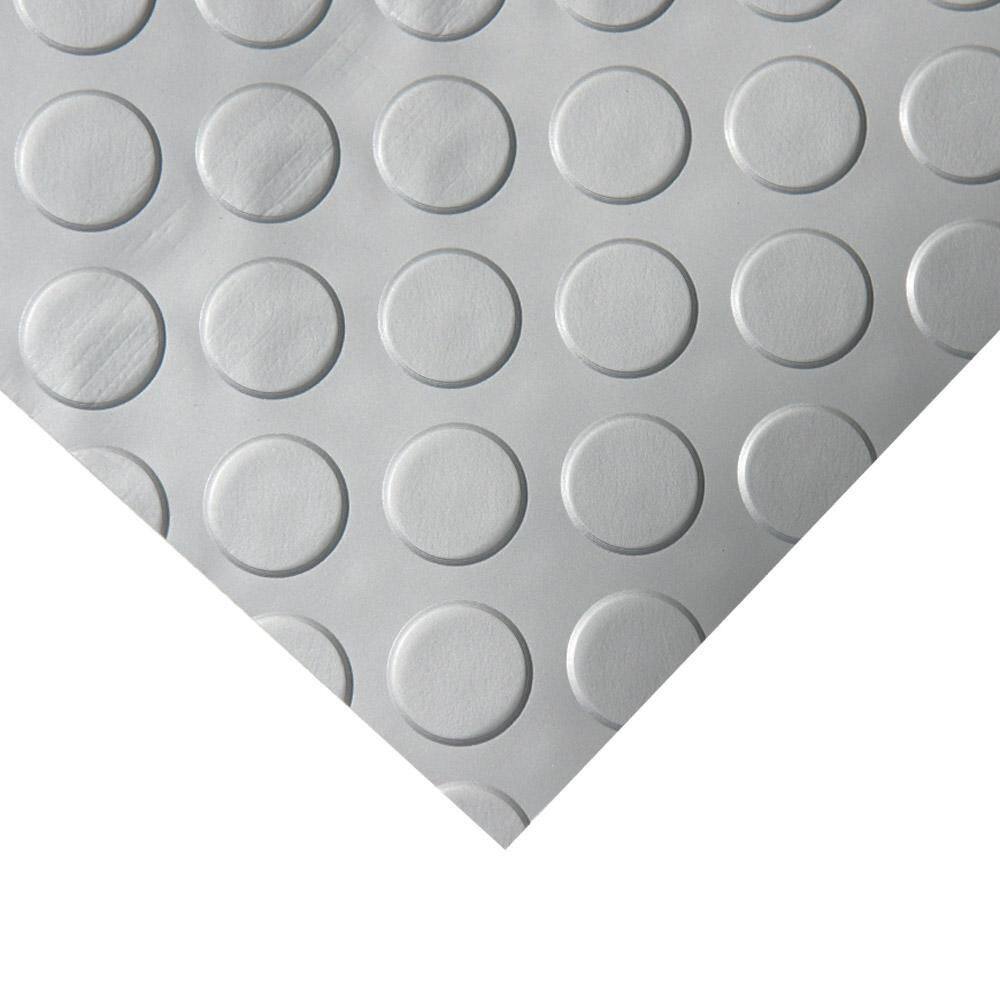 Silver Coin-Grip PVC Flooring Roll 4' x 8'