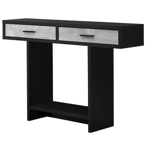 Unbranded 48 in. Black Standard Rectangle Console Table with Drawers