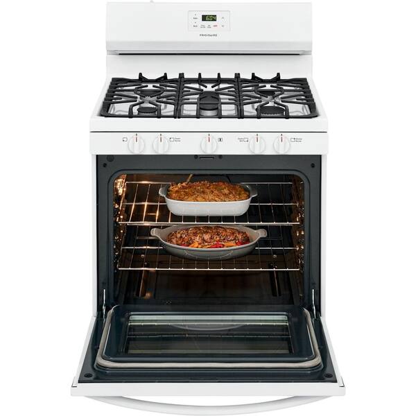 30 in. 5.0 cu. ft. 5-Burner Gas Range with Manual Clean in White