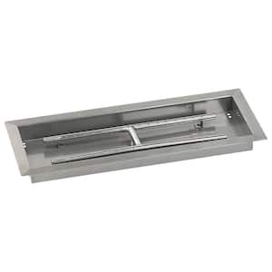 24 in. x 8 in. Stainless Steel Rectangular Drop-In Fire Pit Pan