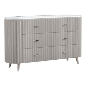 Quill Light Gray 6-Drawer 62.5 in. Dresser