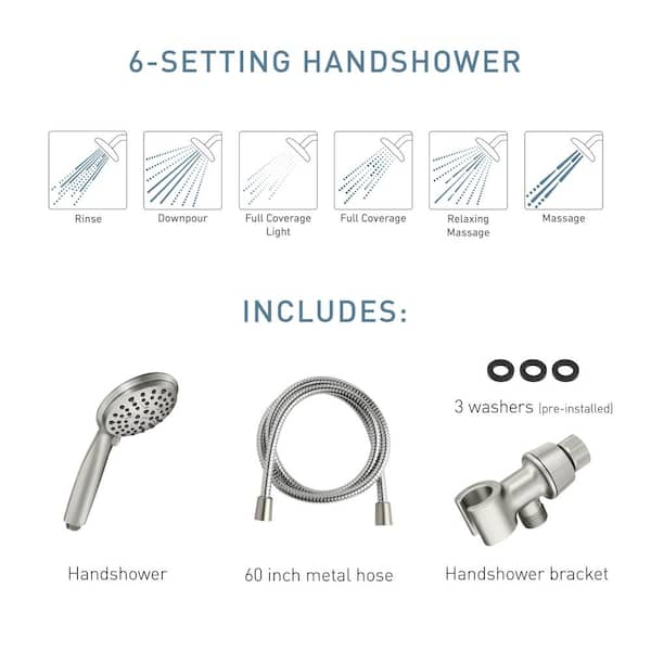 Moen 6-Mode Attune Hand Held Shower Head in Chrome 218H0