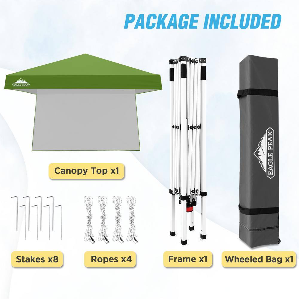 Green 10x10 Steel Portable Pop-Up Canopy Tent