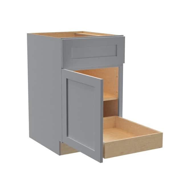 Home Decorators Collection Newport 21 in. W x 24 in. D x 34.5 in. H Assembled Plywood Base Kitchen Cabinet in Pearl Gray with 1ROT Soft Close LH