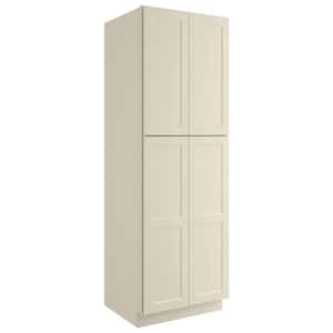 30-in W X 24-in D X 90-in H in Shaker Antique White Plywood Ready to Assemble Floor Wall Pantry Kitchen Cabinet