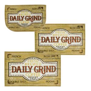 Daily Grind Brown 2 ft. 6 in. x 4 ft. 2 in. Kitchen Mat 3-Piece Set