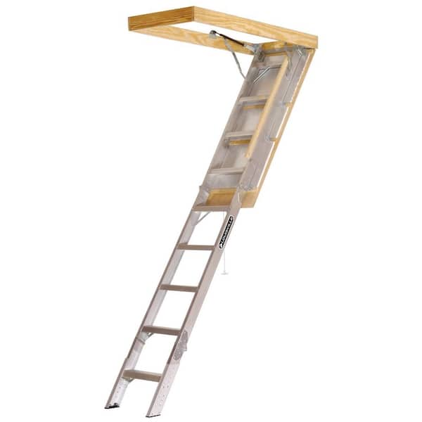Louisville Ladder Elite 7 ft. 9 in. - 10 ft., 22.5 in. x 54 in. Aluminum Attic Ladder with 350 lb. Maximum Load Capacity