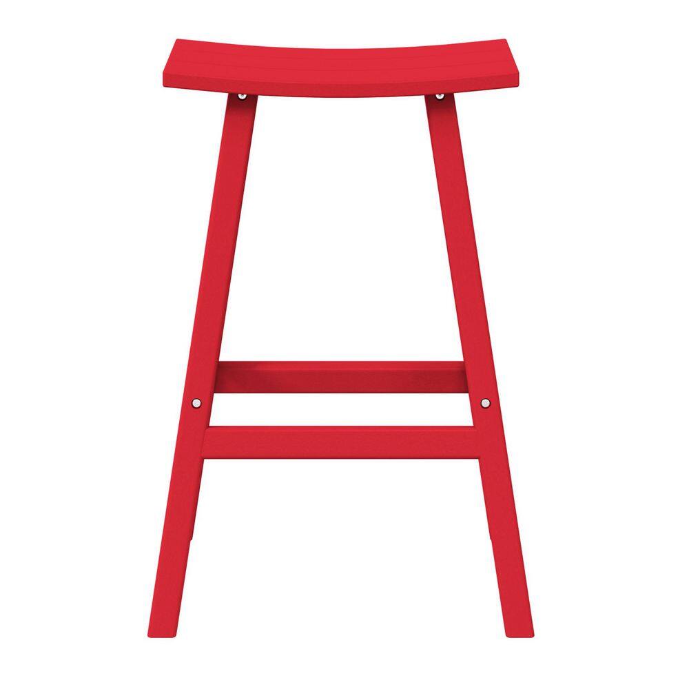 Laguna All-Weather HDPE Curved Saddle Bar Stool 29" Red
