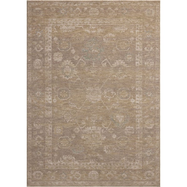 Chris Love Julia Louisa Taupe / Gold 2 ft. 7 in. x 14 ft. Traditional Runner Rug