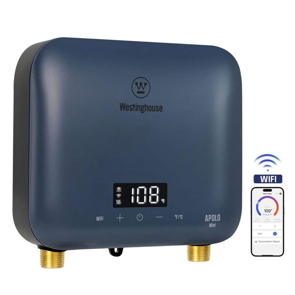 Apolo Mini 8 kW 1.7 GPM 240-Volt Smart Residential Tankless Electric Instant Hot Water Heater WiFi Enabled, Deep Blue price history on PriceWatchPro