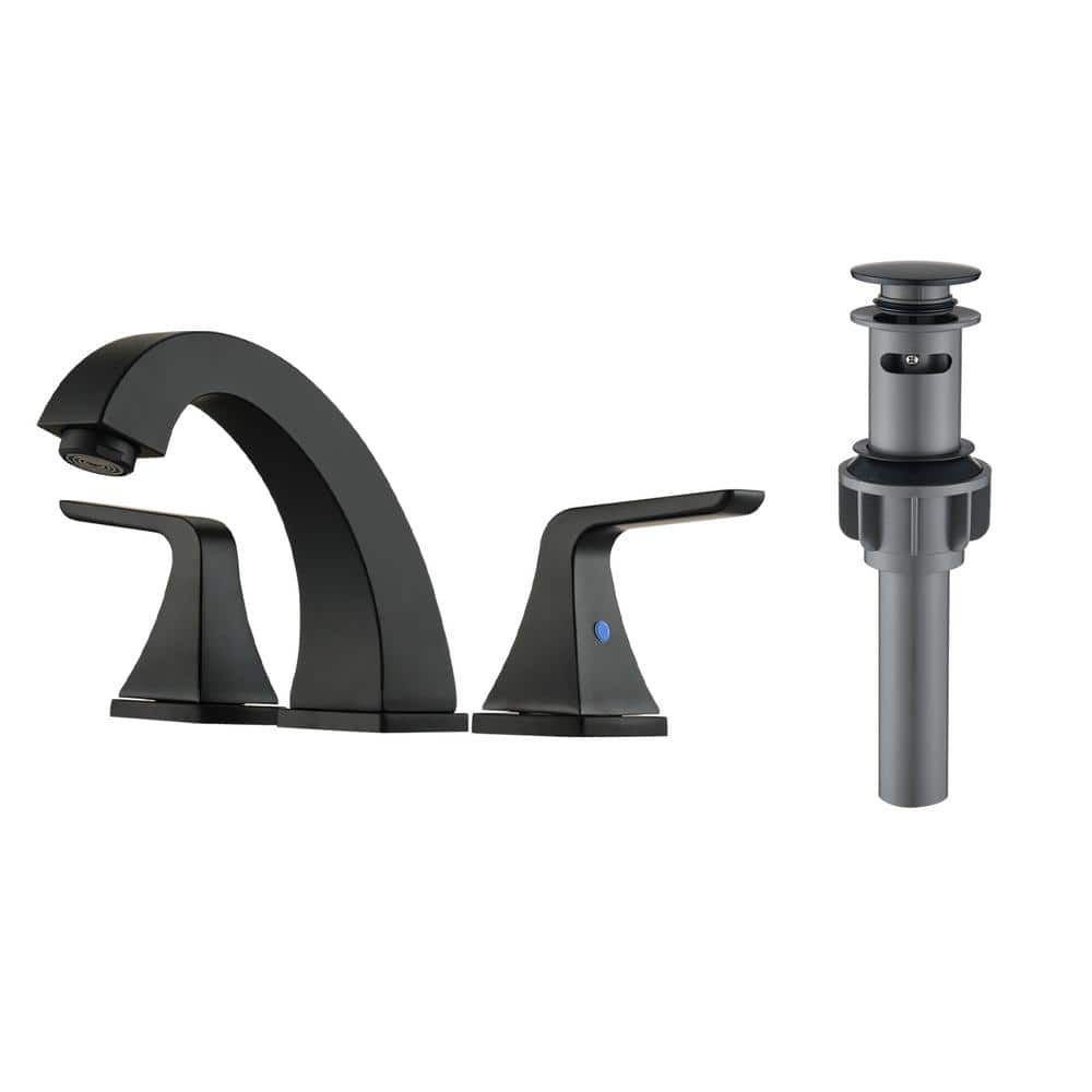 8 in. Widespread Double Handles Bathroom Faucet with Pop Up Sink Drain in B