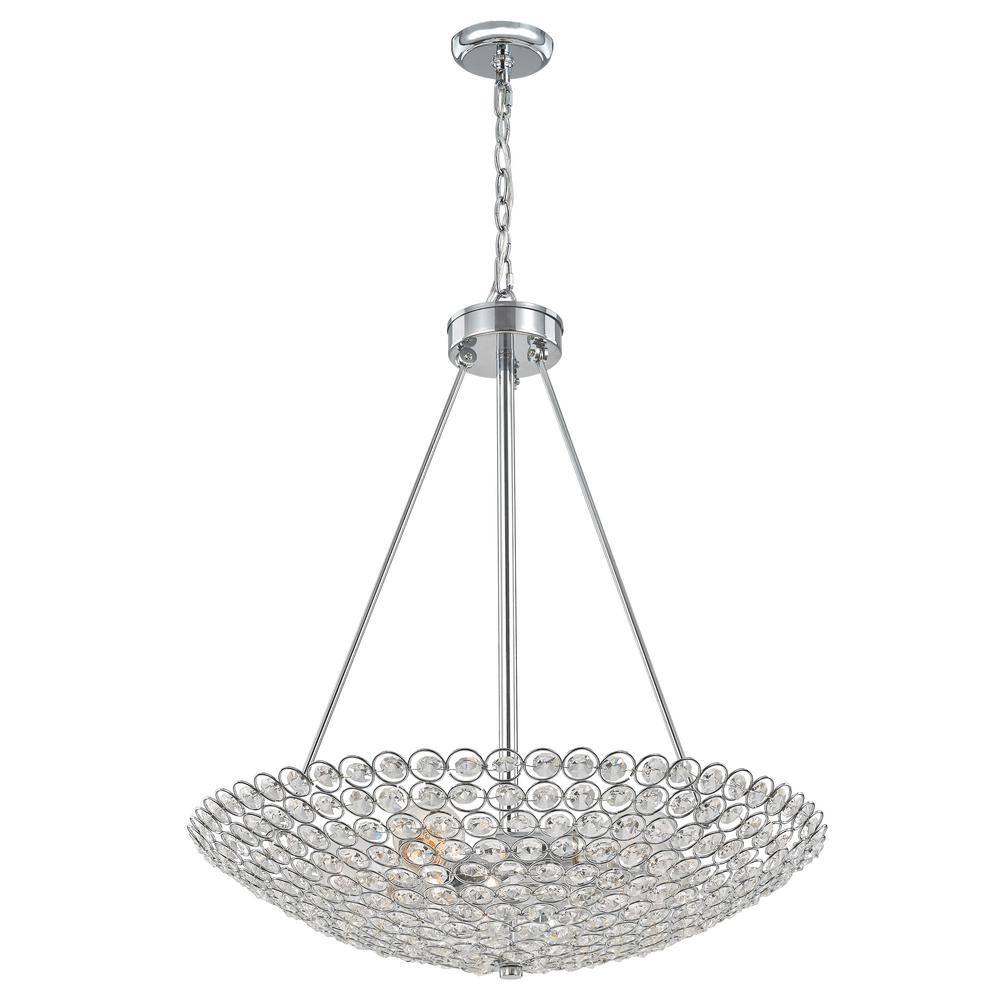 Decor Living Barclay 20 in. 5Light Chrome Crystal Chandelier 850GB015