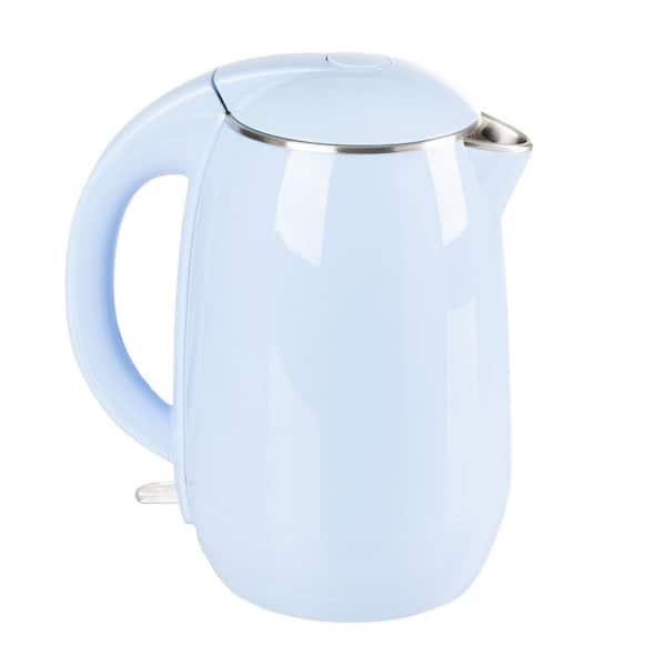 Classic Cuisine 7-Cup Stainless-Steel Interior Electric Kettle Auto-Off Rapid Boil, Blue