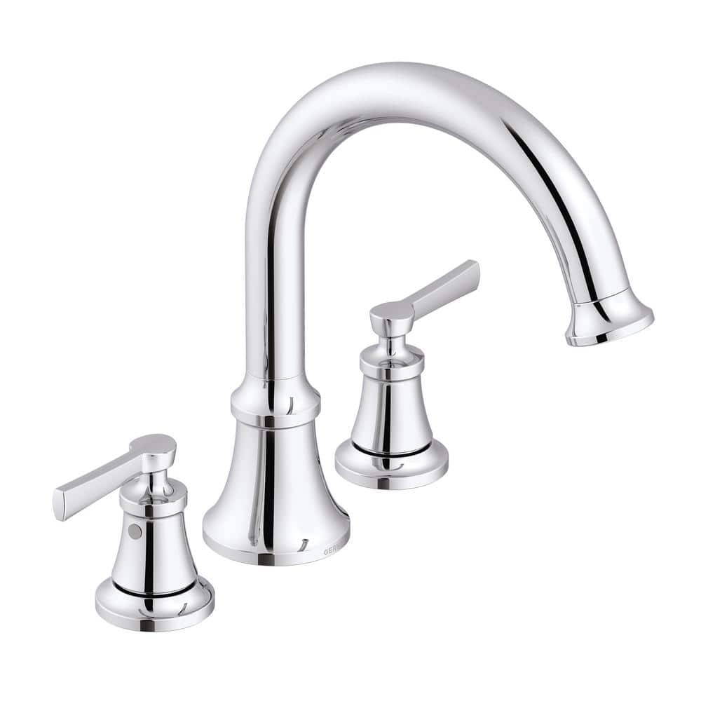 Northerly Chrome Deck Mounted Roman Tub Filler with Dual Handles
