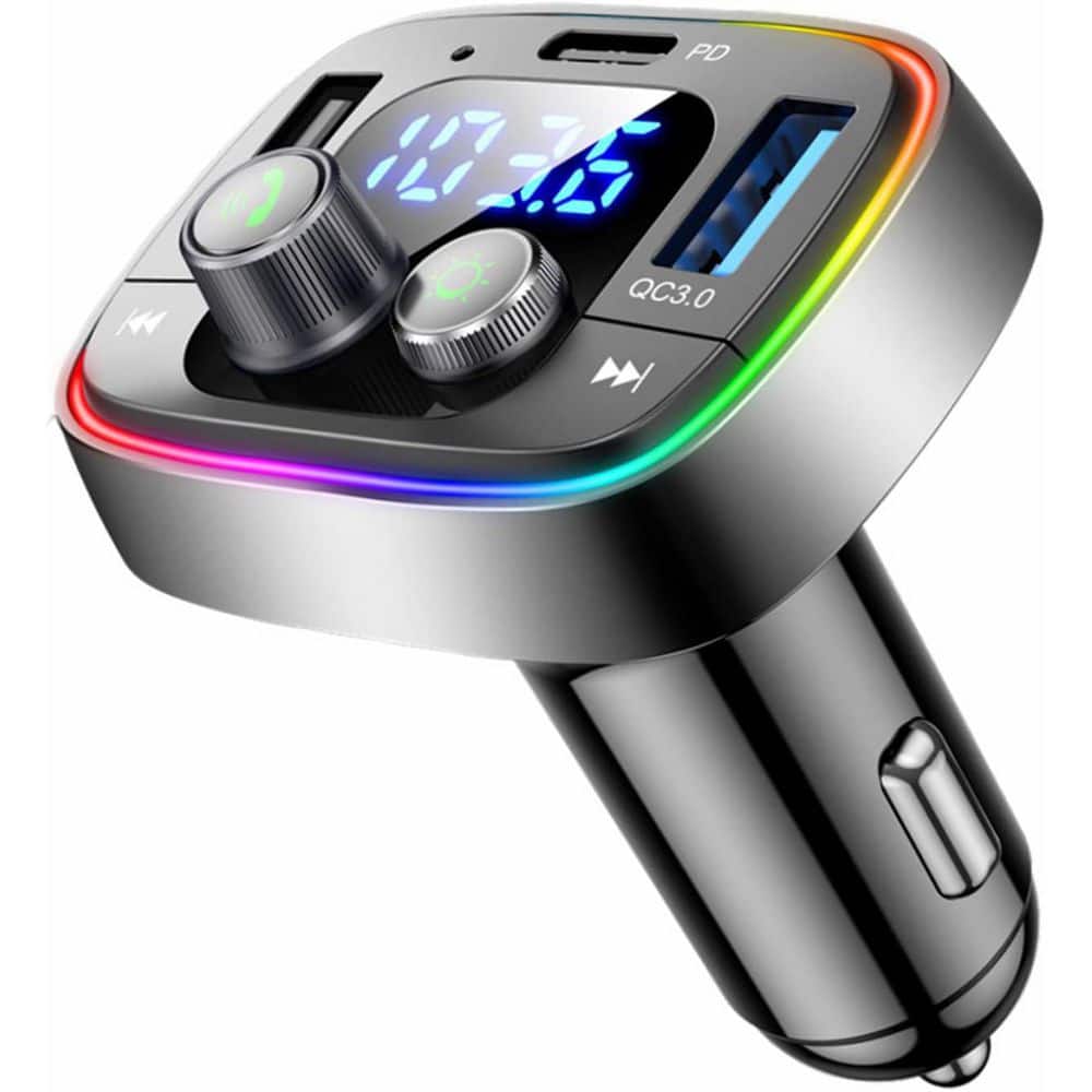 USB C Bluetooth Adapter Car Transmitter Handsfree Calling Audio Receiver Music Player QC3.0 PD Charger 7 Colors LED price history on PriceWatchPro