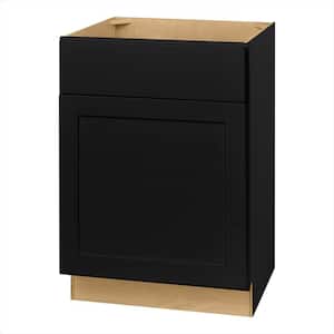 Avondale 24 in. W x 21 in. D x 34.5 in. H Ready to Assemble Plywood Shaker Sink Base Bath Cabinet in Raven Black