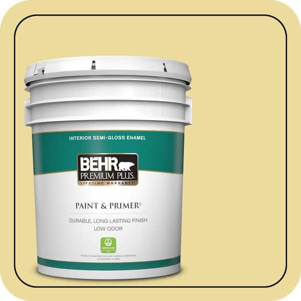 BEHR PREMIUM PLUS 5 gal. #P330-3A Flourish Semi-Gloss Enamel Low Odor Interior Paint & Primer