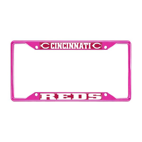 FANMATS Universal Fit MLB - Cincinnati Reds License Plate Frame - Pink