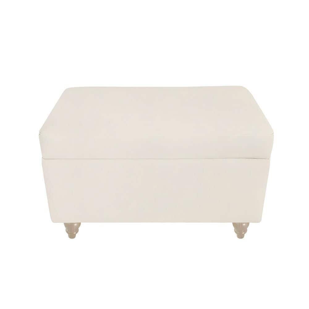 Mercury Oatmeal White Chenille Storage Ottoman with Hidden Storage and Solid Wood Legs price history on PriceWatchPro