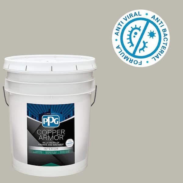 COPPER ARMOR 5 gal. PPG0998-2 Hikers Paradise Semi-Gloss Antiviral and Antibacterial Interior Paint with Primer