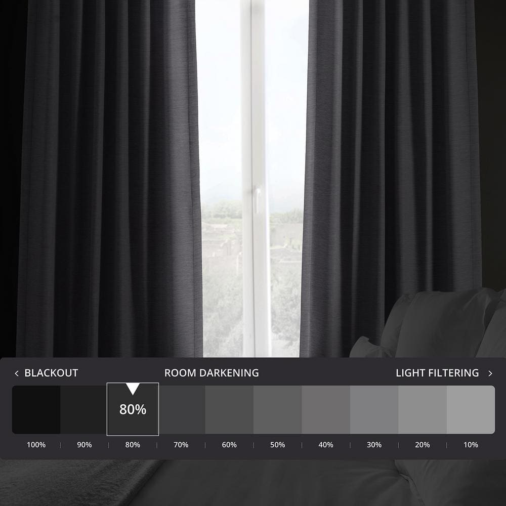 Armour Grey Puddle Length Blackout Drape Panel
