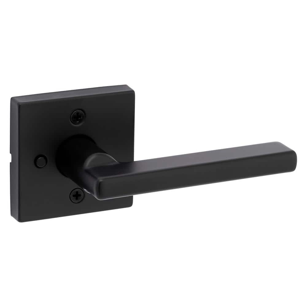 Kwikset Halifax Square Matte Black Privacy Bed/Bath Door Handle