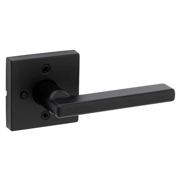 木戸 Kwikset Halifax Square Matte Black Privacy Bed/Bath Door Handle