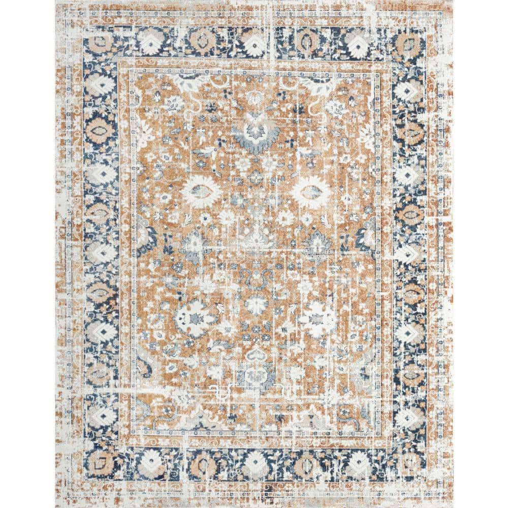 Tayse Rugs Palazzo Oriental Rust 5 ft. x 8 ft. Indoor Area Rug, Red