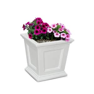 Fairfield 16 in. Square Self-Watering White Polyethylene Planter