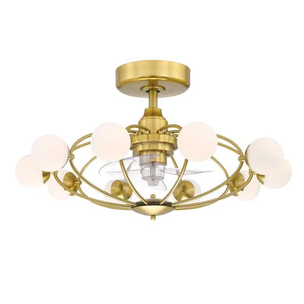 FANIMATION Kerring 32 in. Indoor Brushed Satin Brass Ceiling Fan with Light Kit